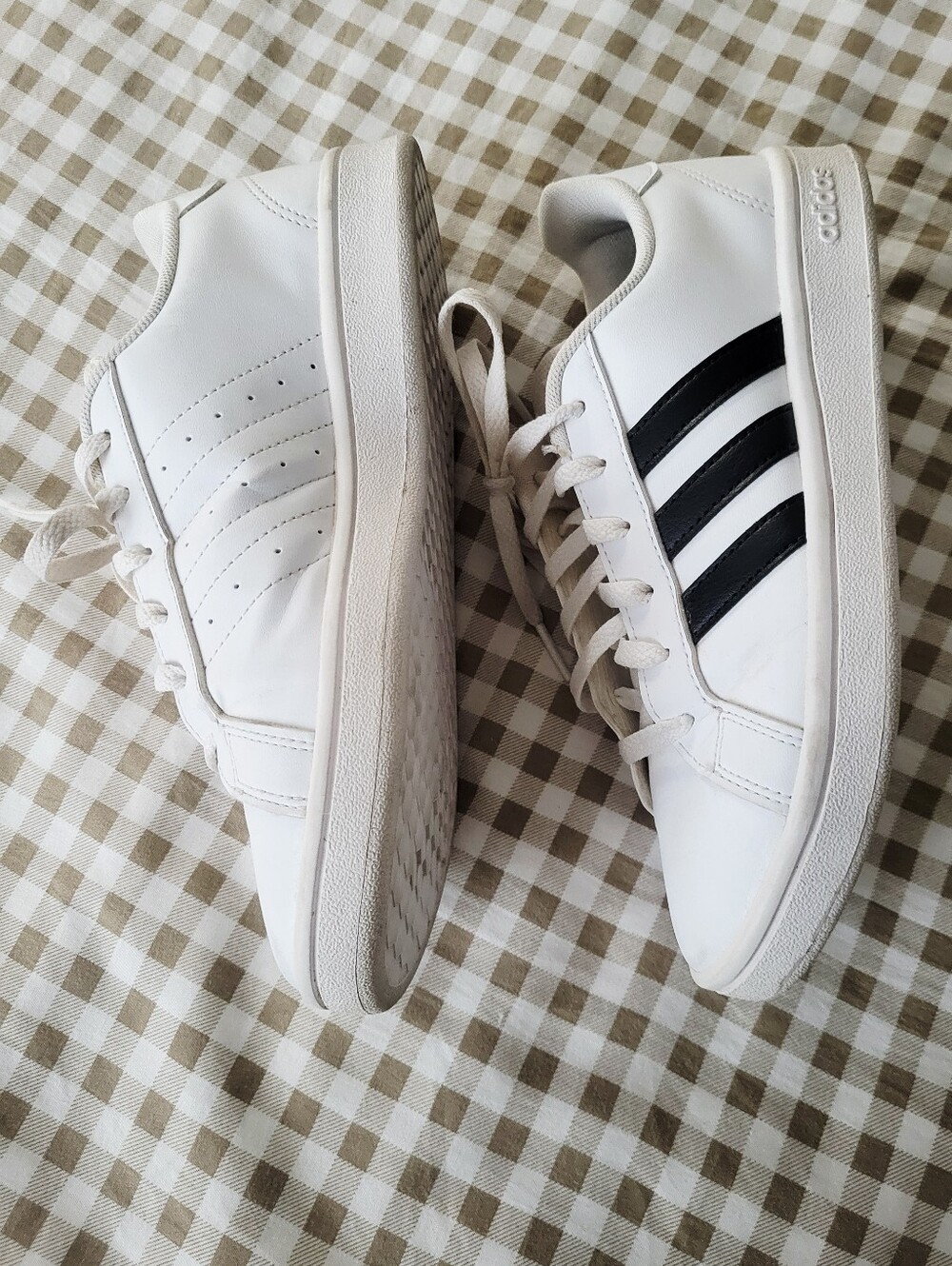 adidas Duo Stripe Sneakers - White Stripes Inside, Black Stripes Outside